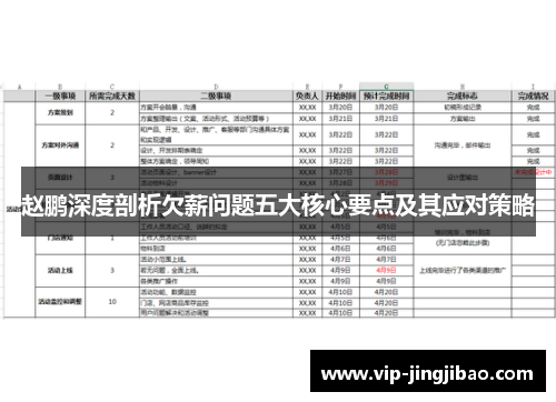 赵鹏深度剖析欠薪问题五大核心要点及其应对策略